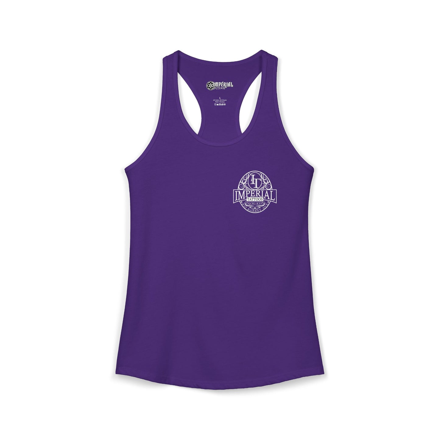Women's Racerback Tank Imperial Tattoos WHITE Smokers