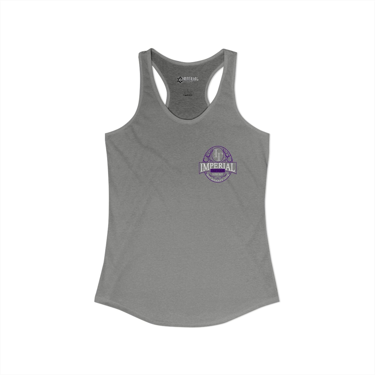 Women's Racerback Tank Imperial Tattoos Purple Smokers