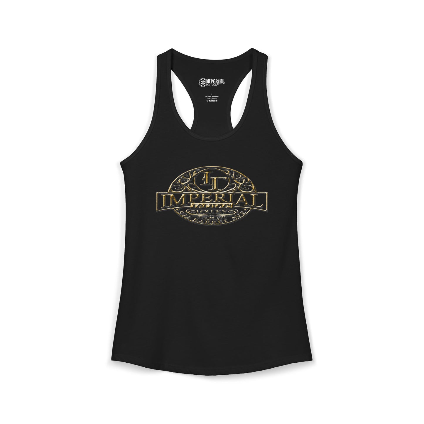Women's Racerback Tank Imperial Tattoos GOLD Smokers