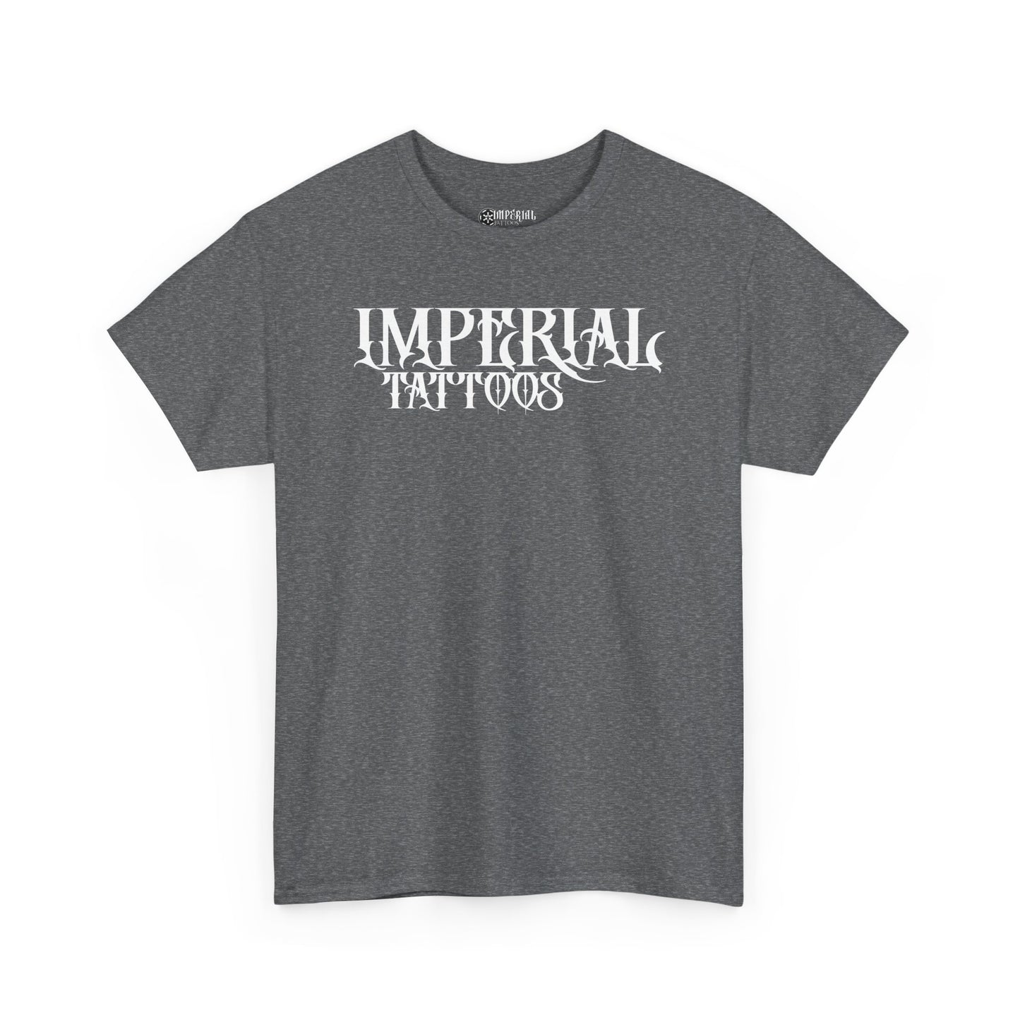 Gothic | White Font | Imperial Tattoos Unisex Heavy Cotton Tee, Cool Graphic Tee, Edgy Streetwear, Tattoo Lovers Shirt, Gift for Artists