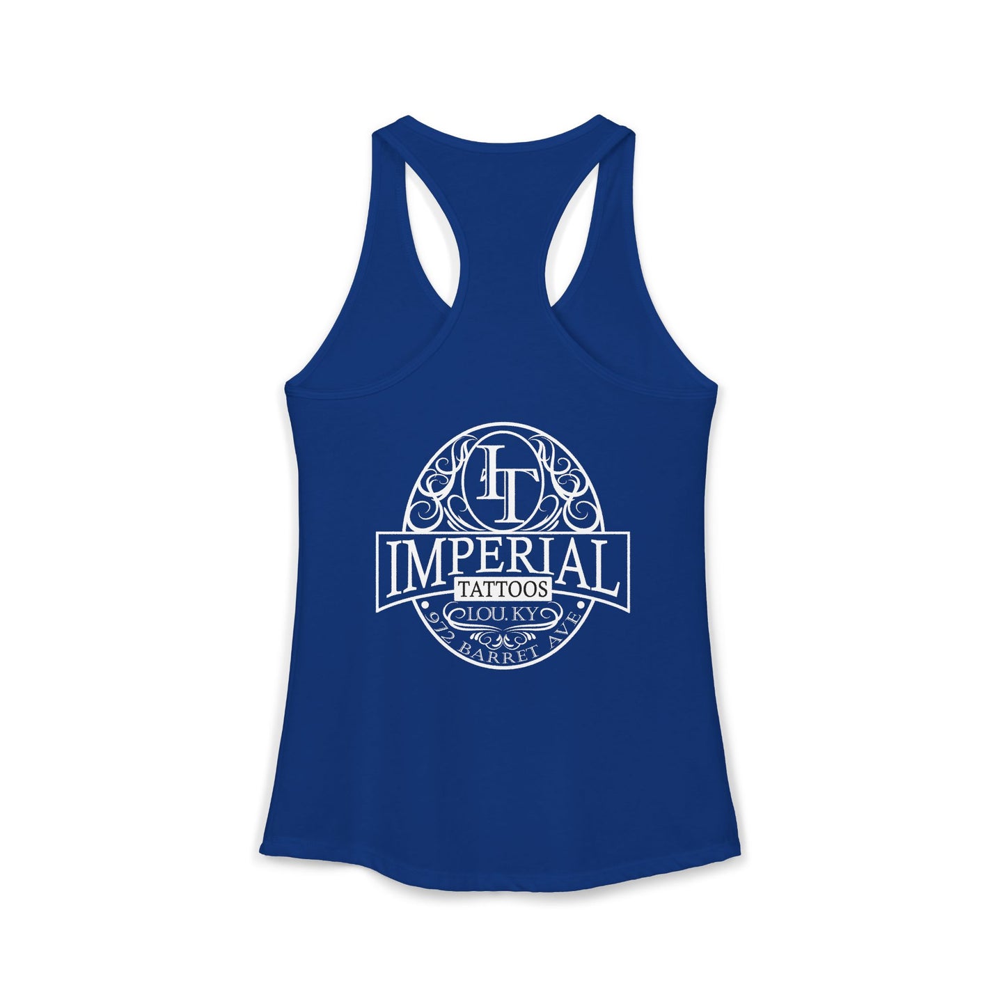 Women's Racerback Tank Imperial Tattoos WHITE Smokers