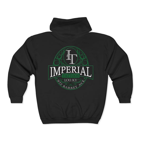 Imperial Tattoos Smokers GREEN Full Zip Hoodie