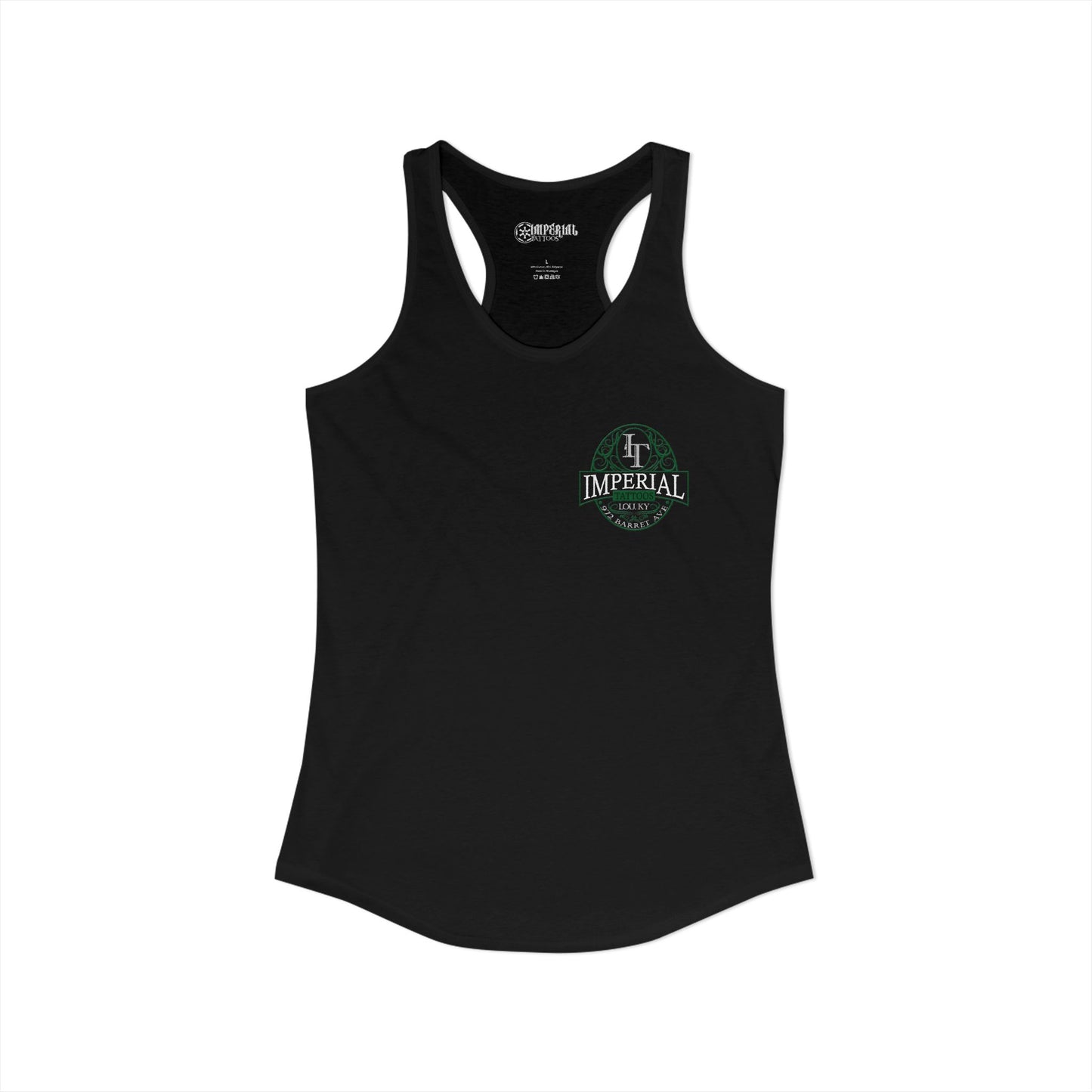 Women's Racerback Tank Imperial Tattoos GREEN Smokers