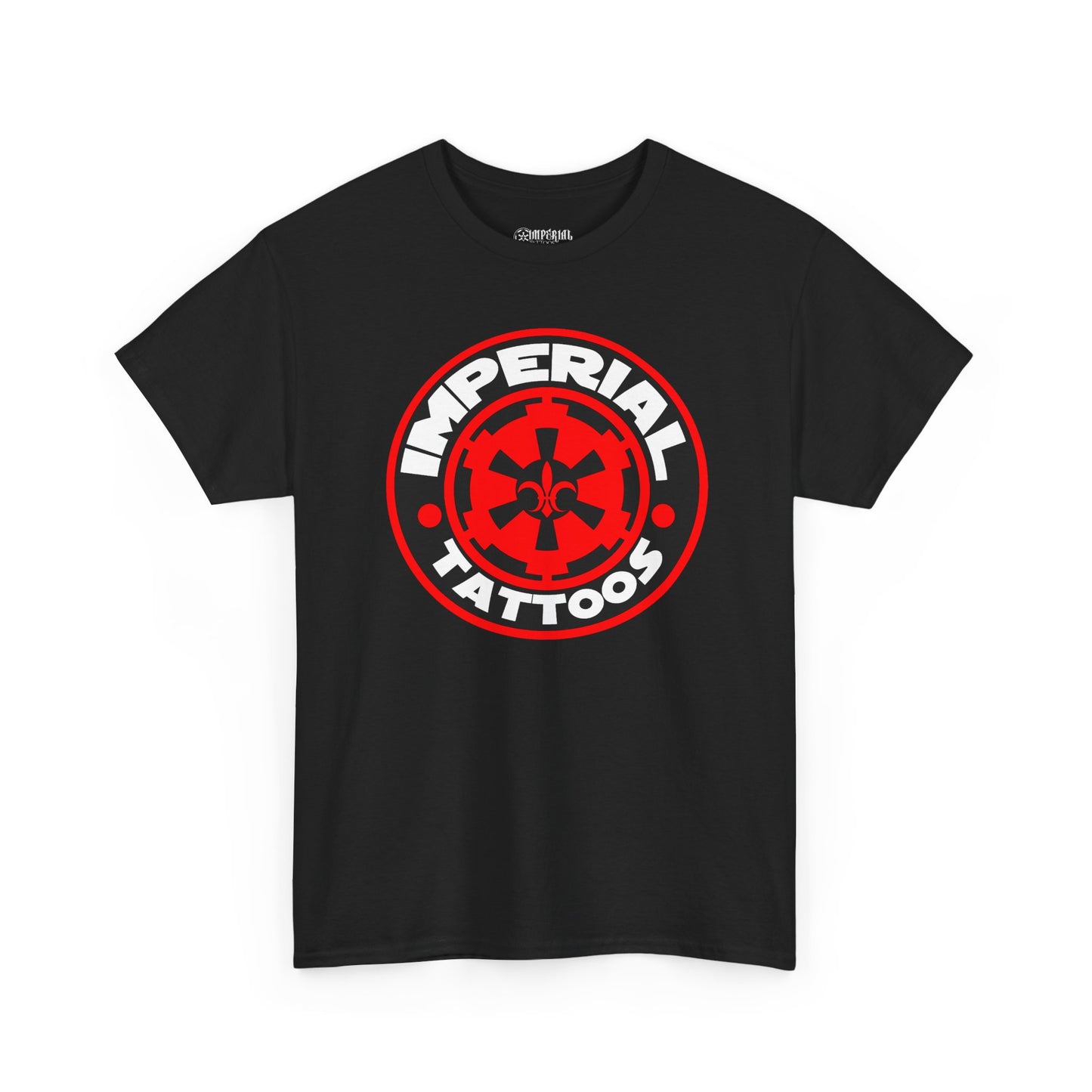 2014 Cog- Red, White | Unisex Heavy Cotton Tee with Imperial Tattoos Logo, Casual Streetwear, Gift for Tattoo Lovers, Graphic Tee, Everyday Wear