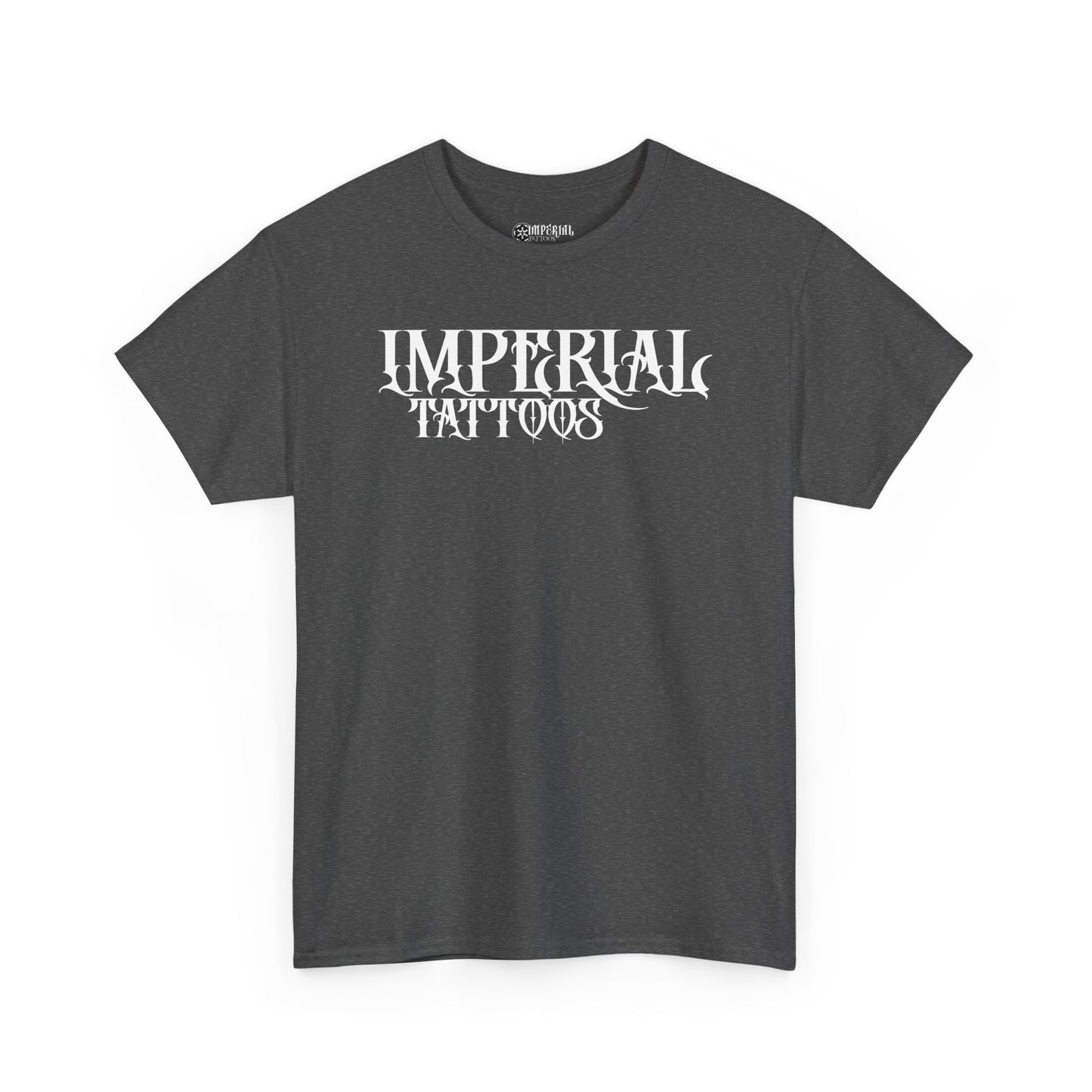 Gothic | White Font | Imperial Tattoos Unisex Heavy Cotton Tee, Cool Graphic Tee, Edgy Streetwear, Tattoo Lovers Shirt, Gift for Artists