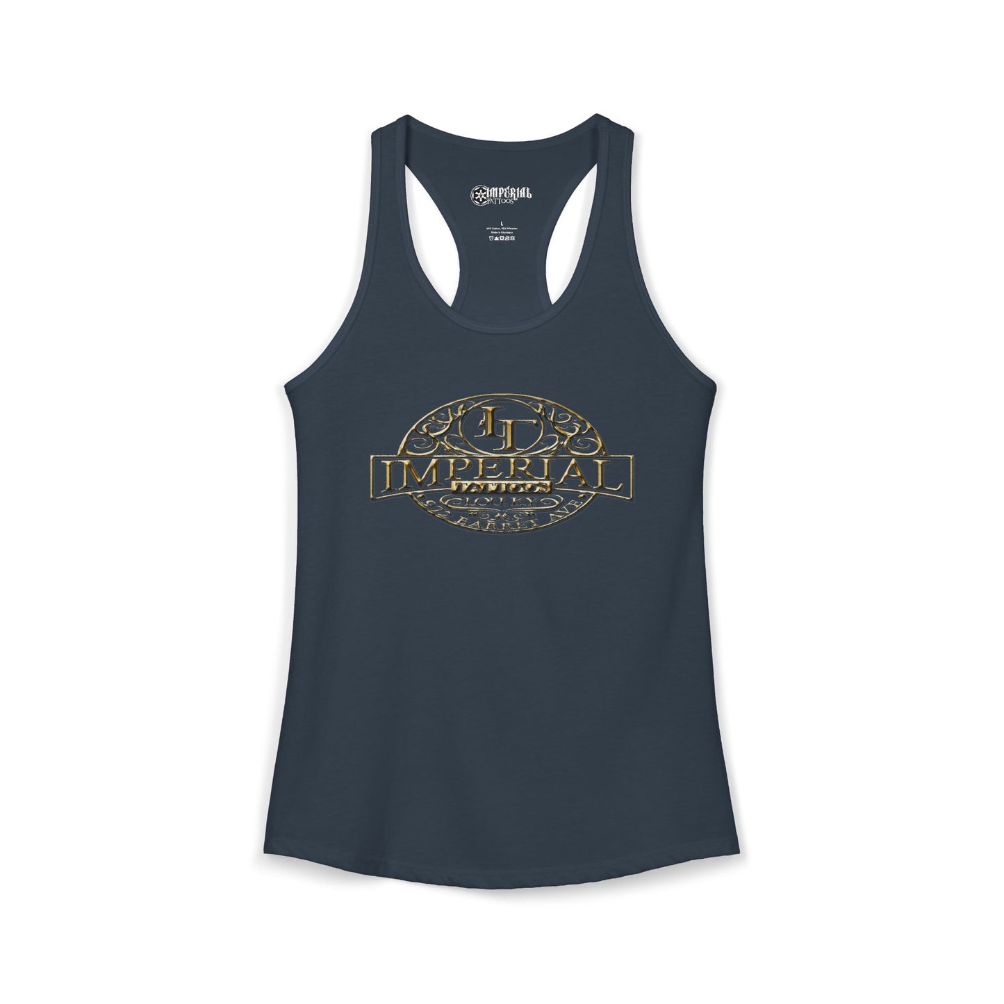 Women's Racerback Tank Imperial Tattoos GOLD Smokers
